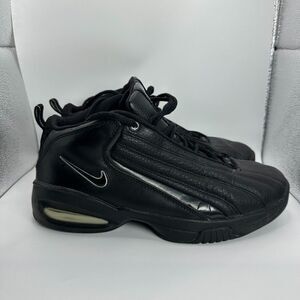 Nike Air Break 'Em Down Basketball Shoes Mens 10 Triple Black Mid High Vintage